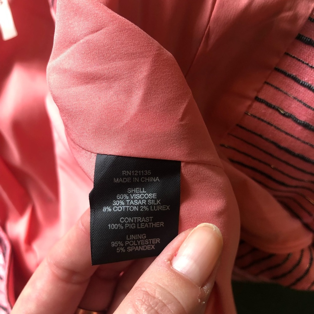 Stella & Jamie pink Silk cap sleeve blazer Sz S - Picture 7 of 7